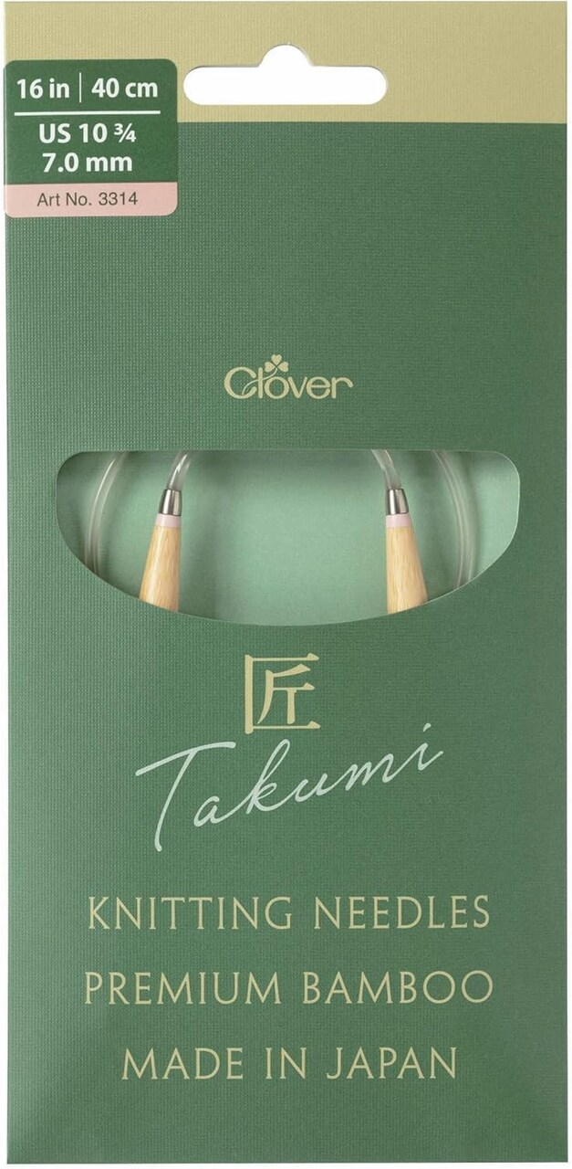 Clover Takumi Pro Bamboo Circular Knitting Needles 16"- US 0-15